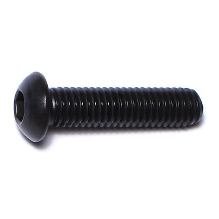 Midwest Fastener M6-1.00 Socket Head Cap Screw, Button, Black Oxide Steel, 25 mm Length, 6 PK 75973